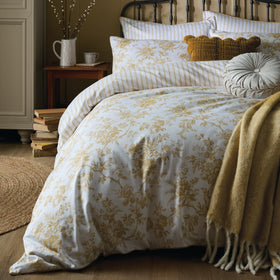 Laura Ashley Walled Garden Duvet Cover Bedding Set Ochre Yellow