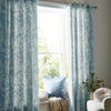 Laura Ashley Waxham Ready Made Eyelet Curtains Seaspray
