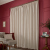 Laura Ashley Whinfell Ready Made Pencil Pleat Curtains Natural