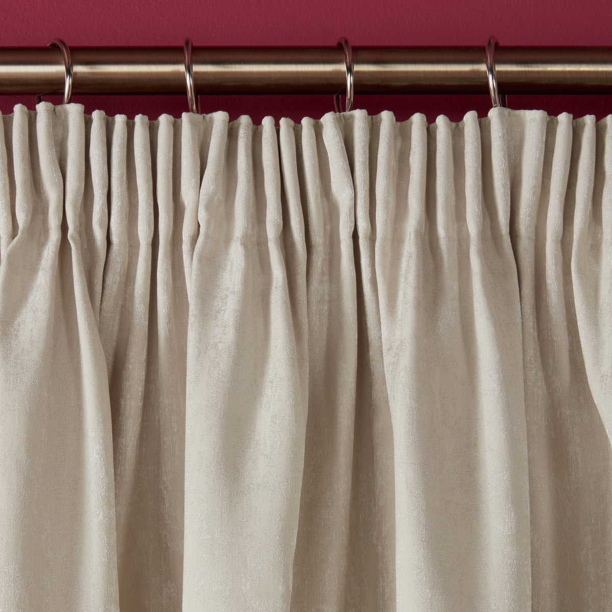 Laura Ashley Whinfell Ready Made Pencil Pleat Curtains Natural