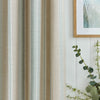 Laura Ashley Wickham Stripe Ready Made Eyelet Curtains Sage Natural