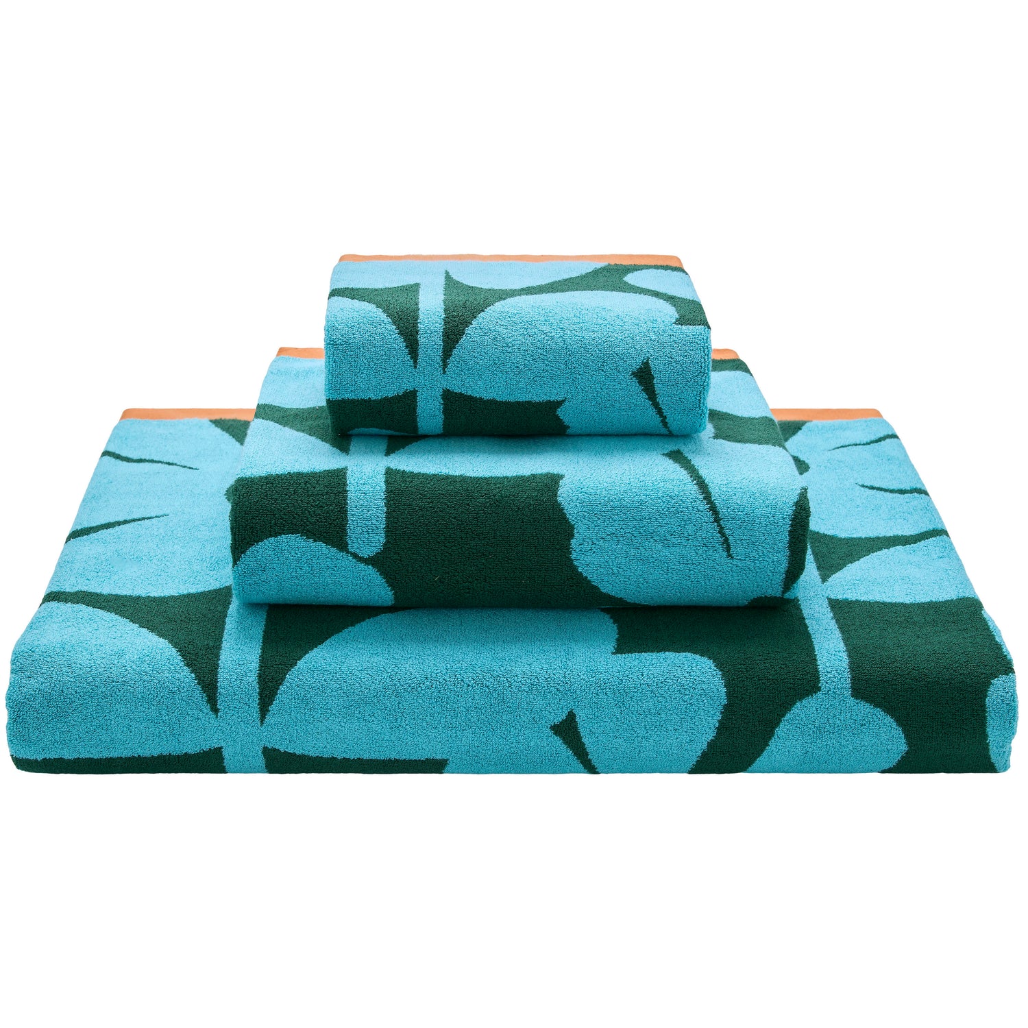 Orla Kiely Wildflower Towel Blue Lagoon