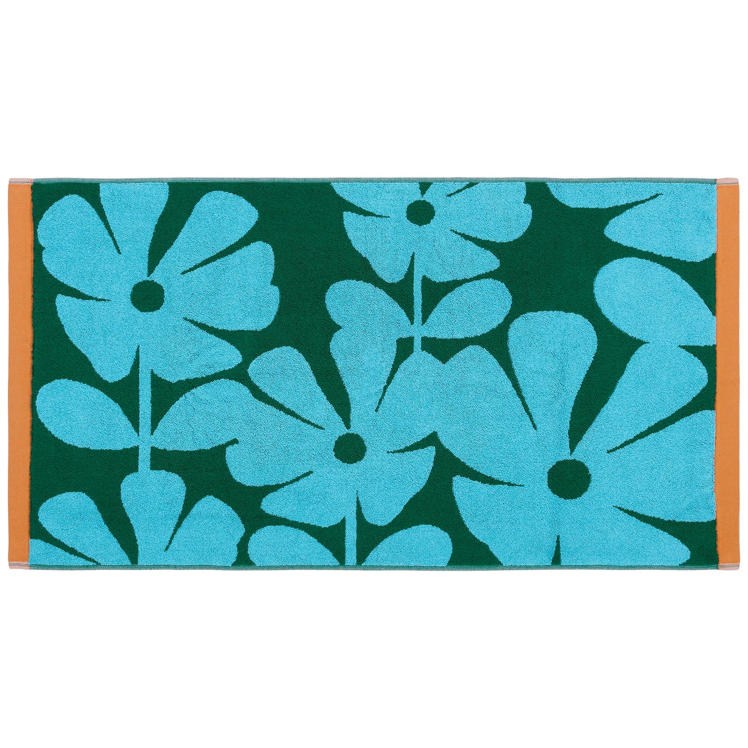 Orla Kiely Wildflower Towel Blue Lagoon