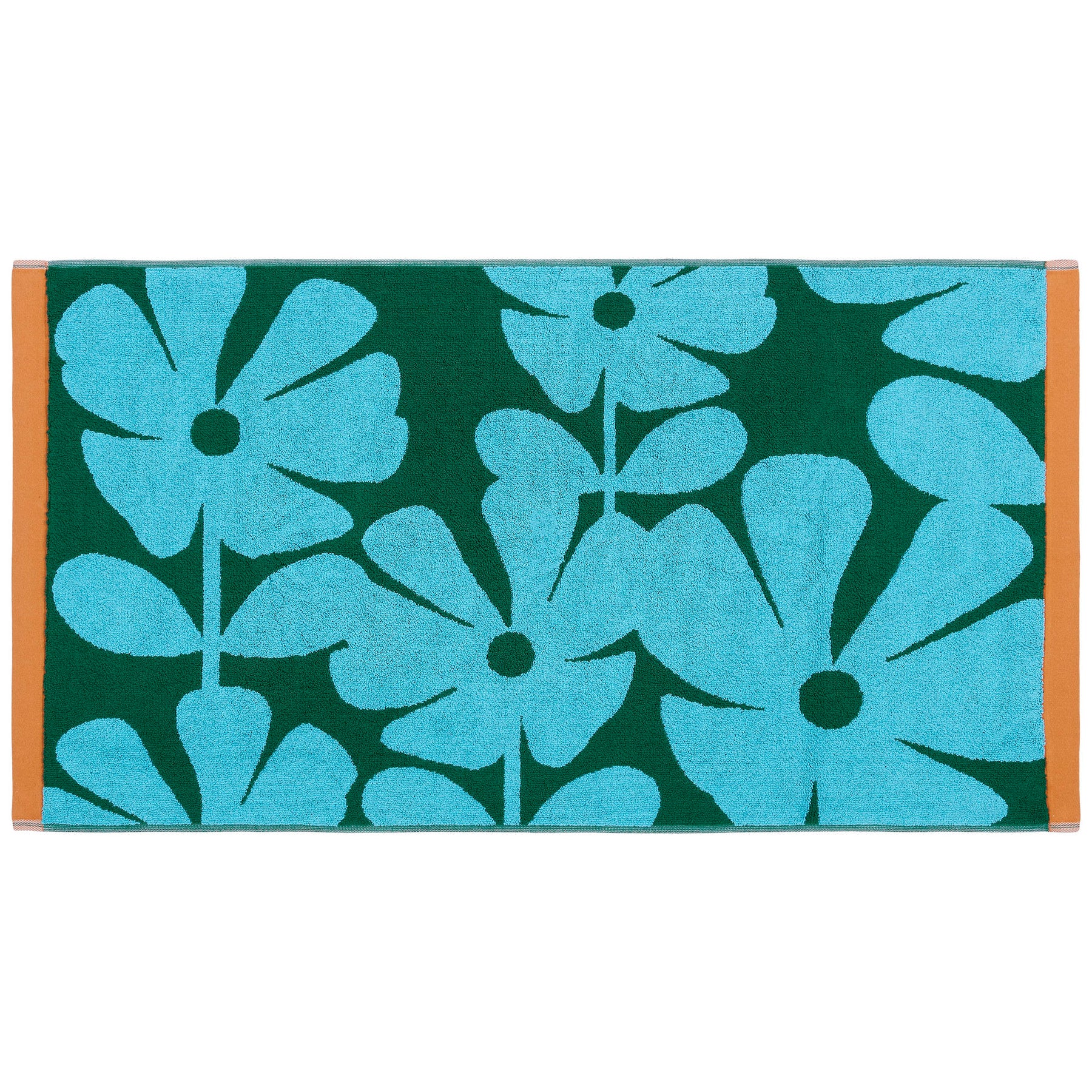 Orla Kiely Wildflower Towel Blue Lagoon