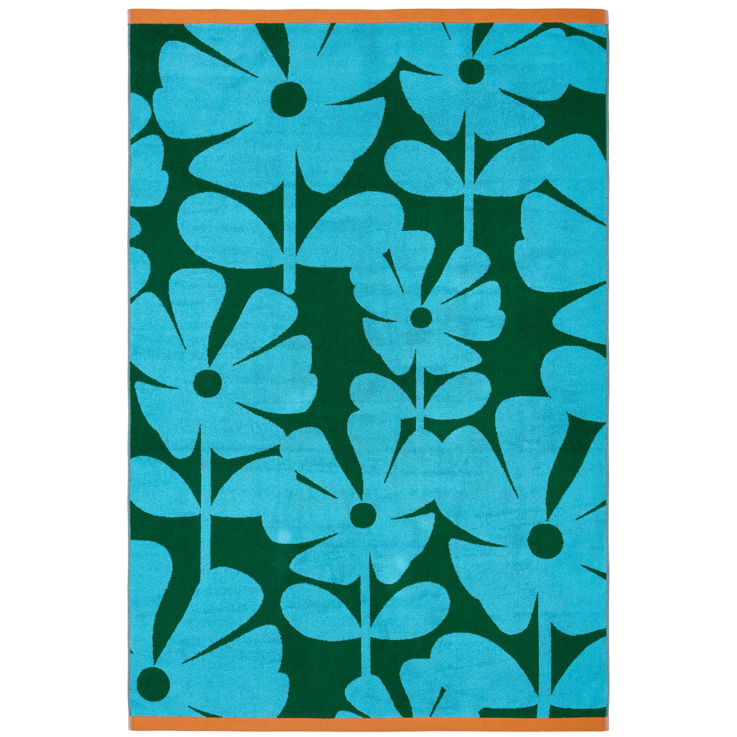 Orla Kiely Wildflower Towel Blue Lagoon