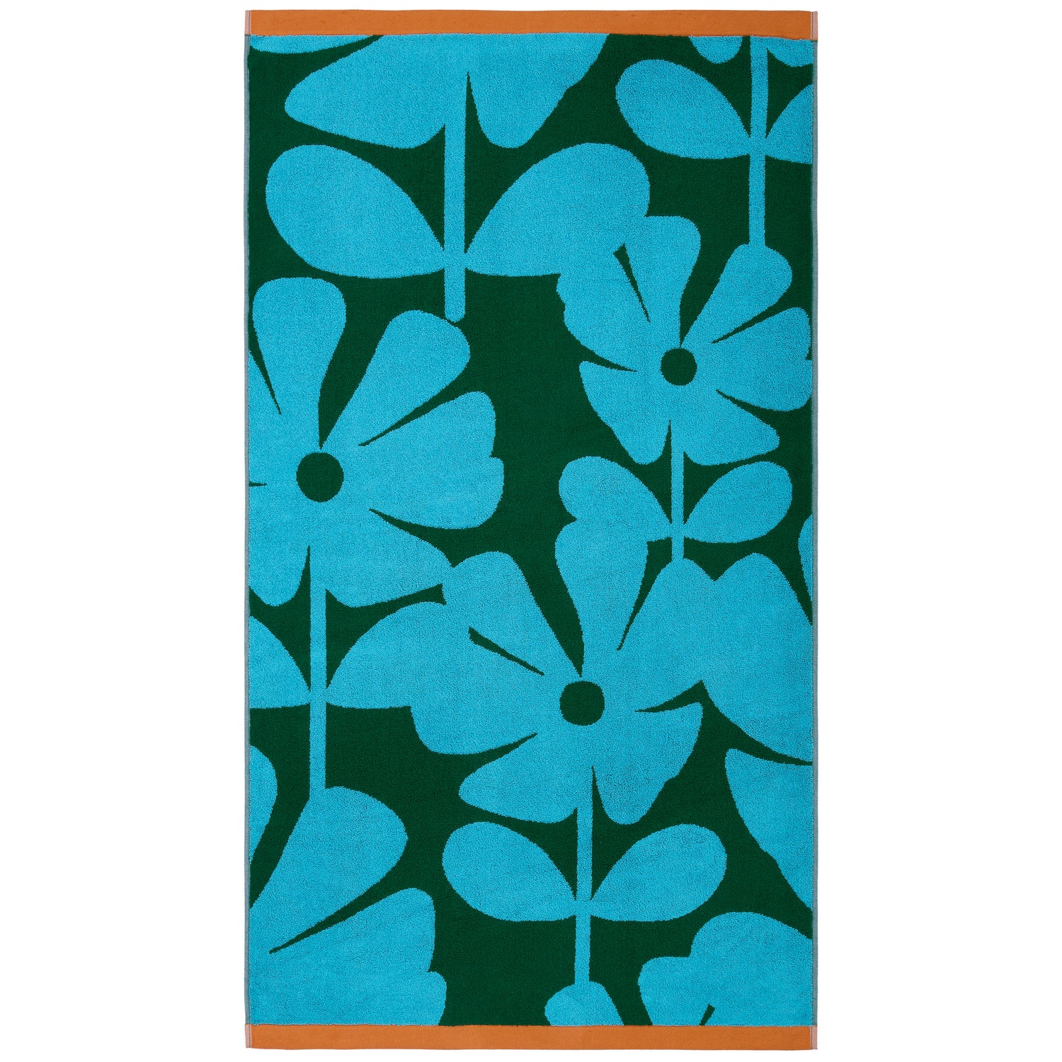 Orla Kiely Wildflower Towel Blue Lagoon