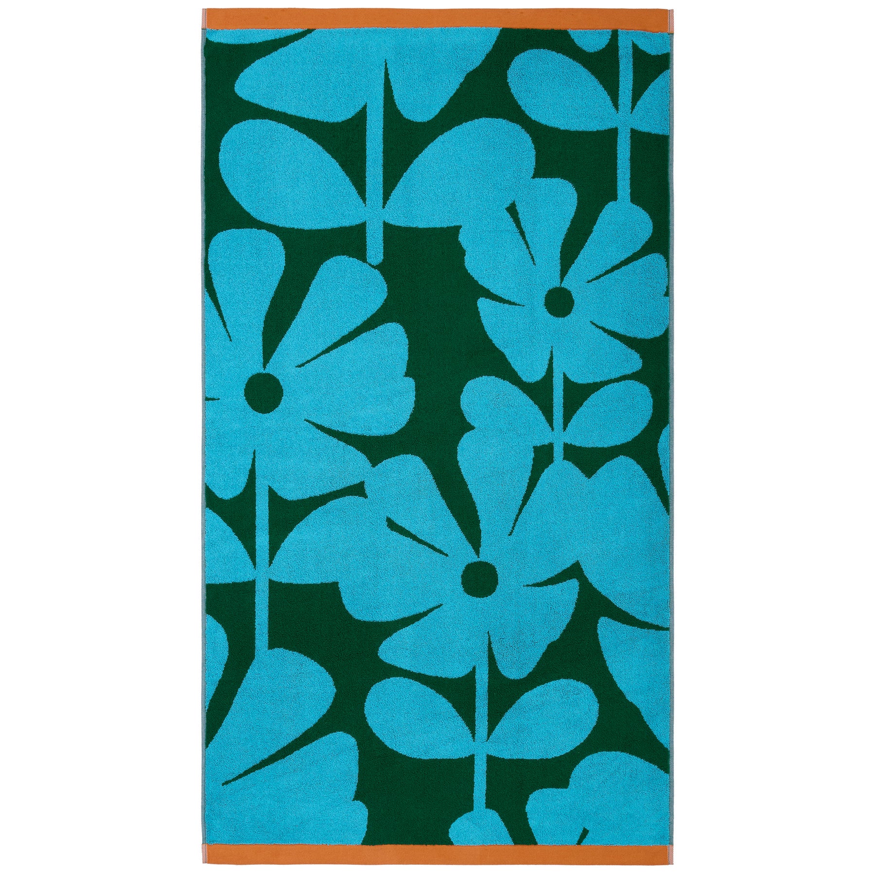 Orla Kiely Wildflower Towel Blue Lagoon