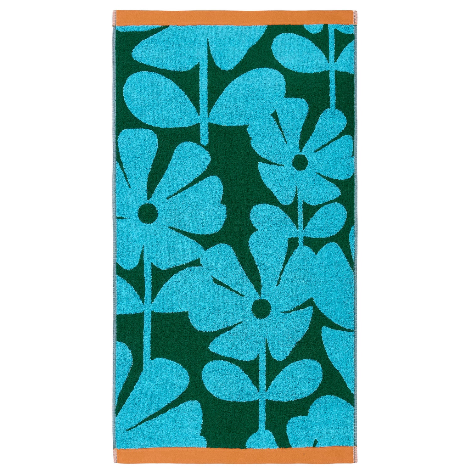 Orla Kiely Wildflower Towel Blue Lagoon