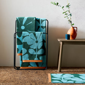 Orla Kiely Wildflower Towel Blue Lagoon