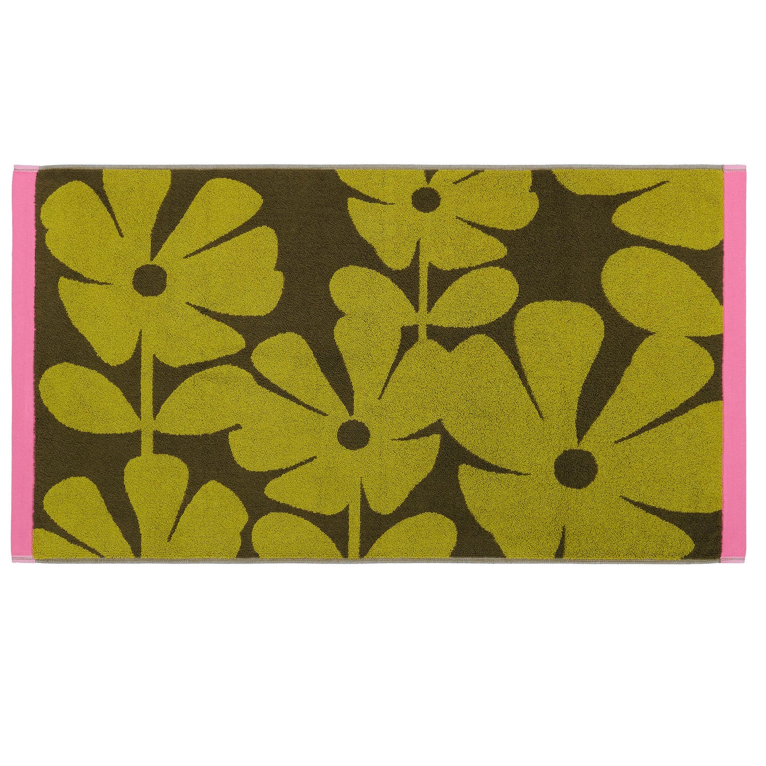 Orla Kiely Wildflower Towel Yellow Ochre