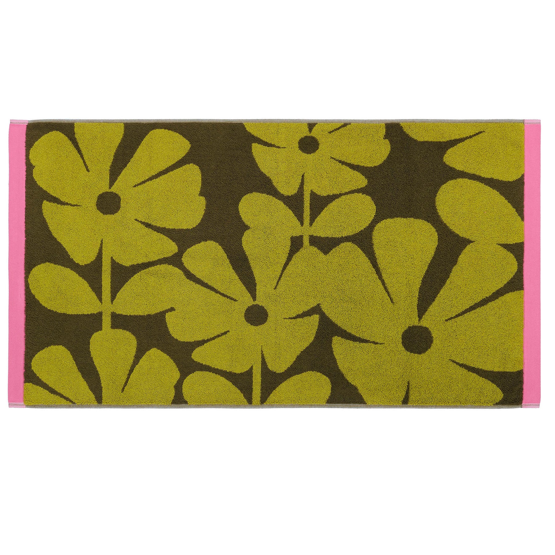 Orla Kiely Wildflower Towel Yellow Ochre