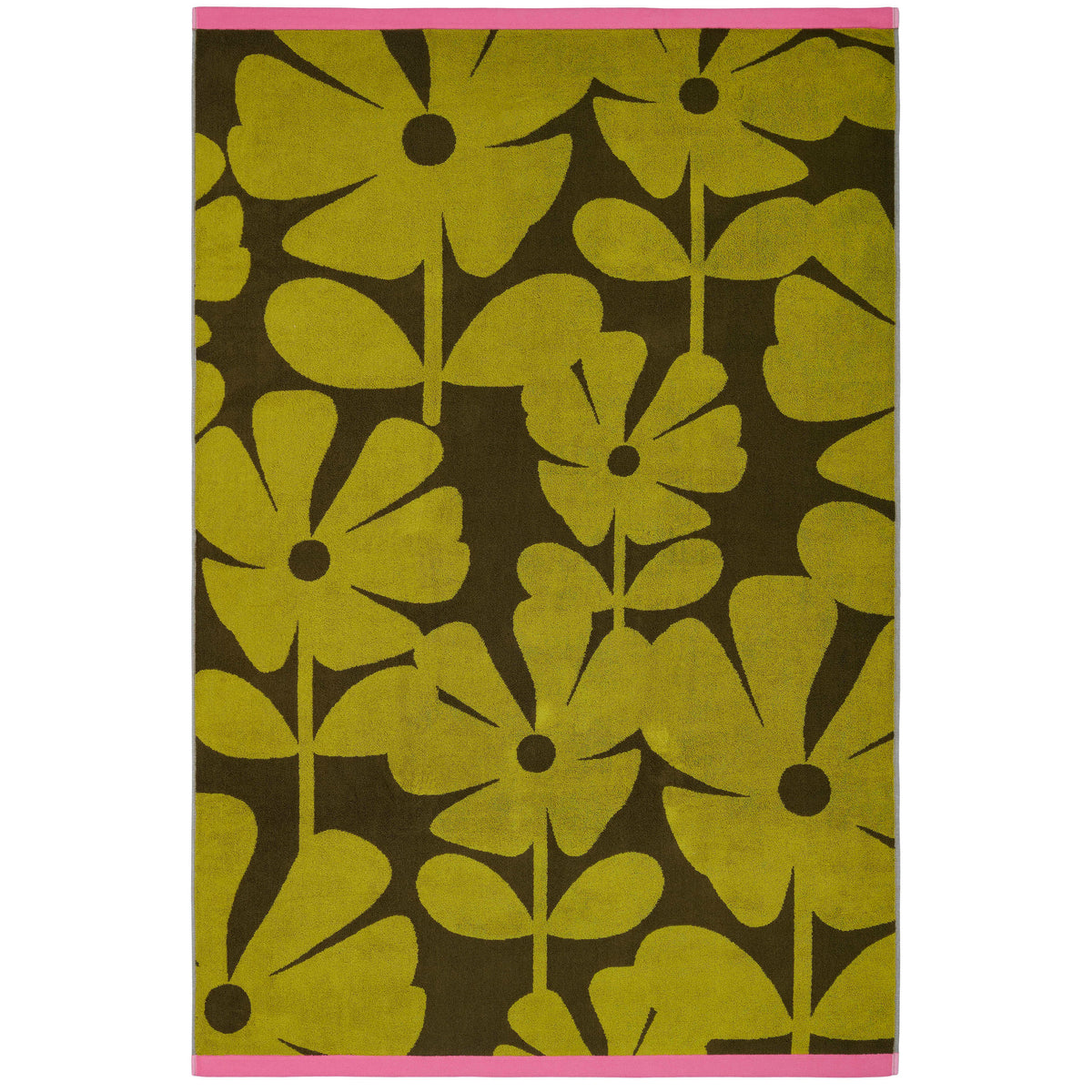 Orla Kiely Wildflower Towel Yellow Ochre