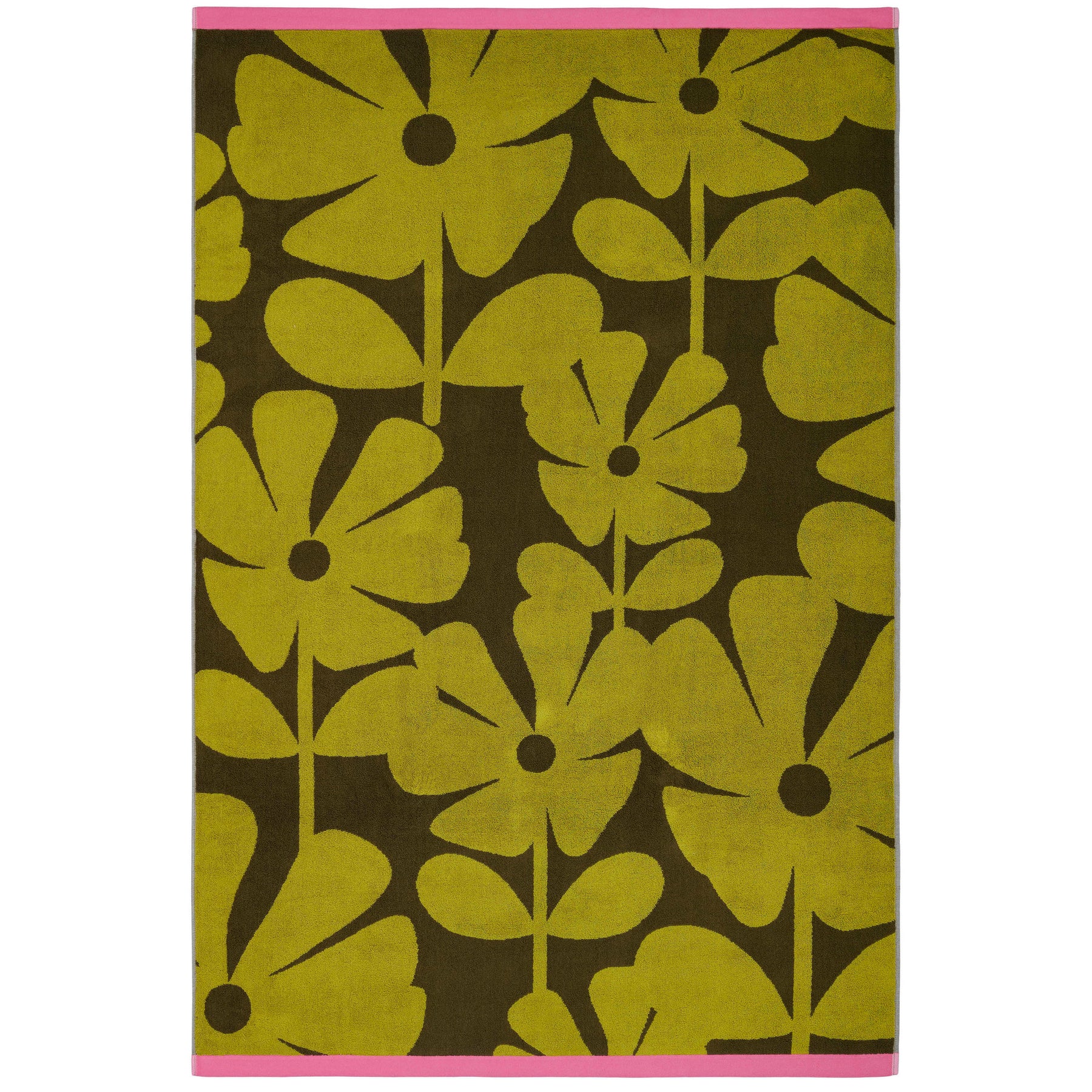 Orla Kiely Wildflower Towel Yellow Ochre