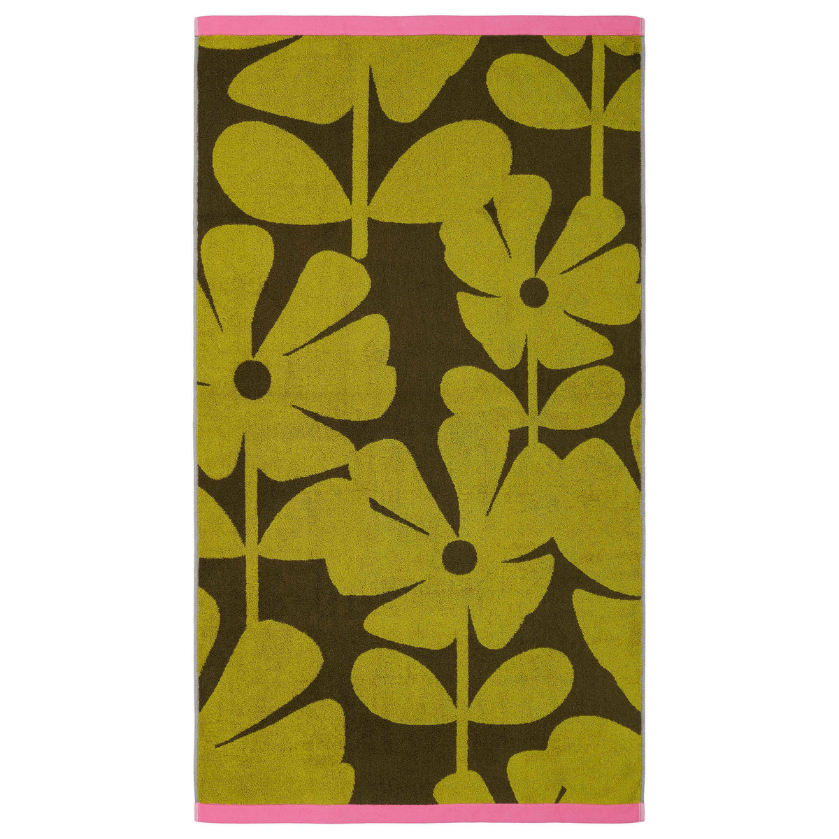 Orla Kiely Wildflower Towel Yellow Ochre