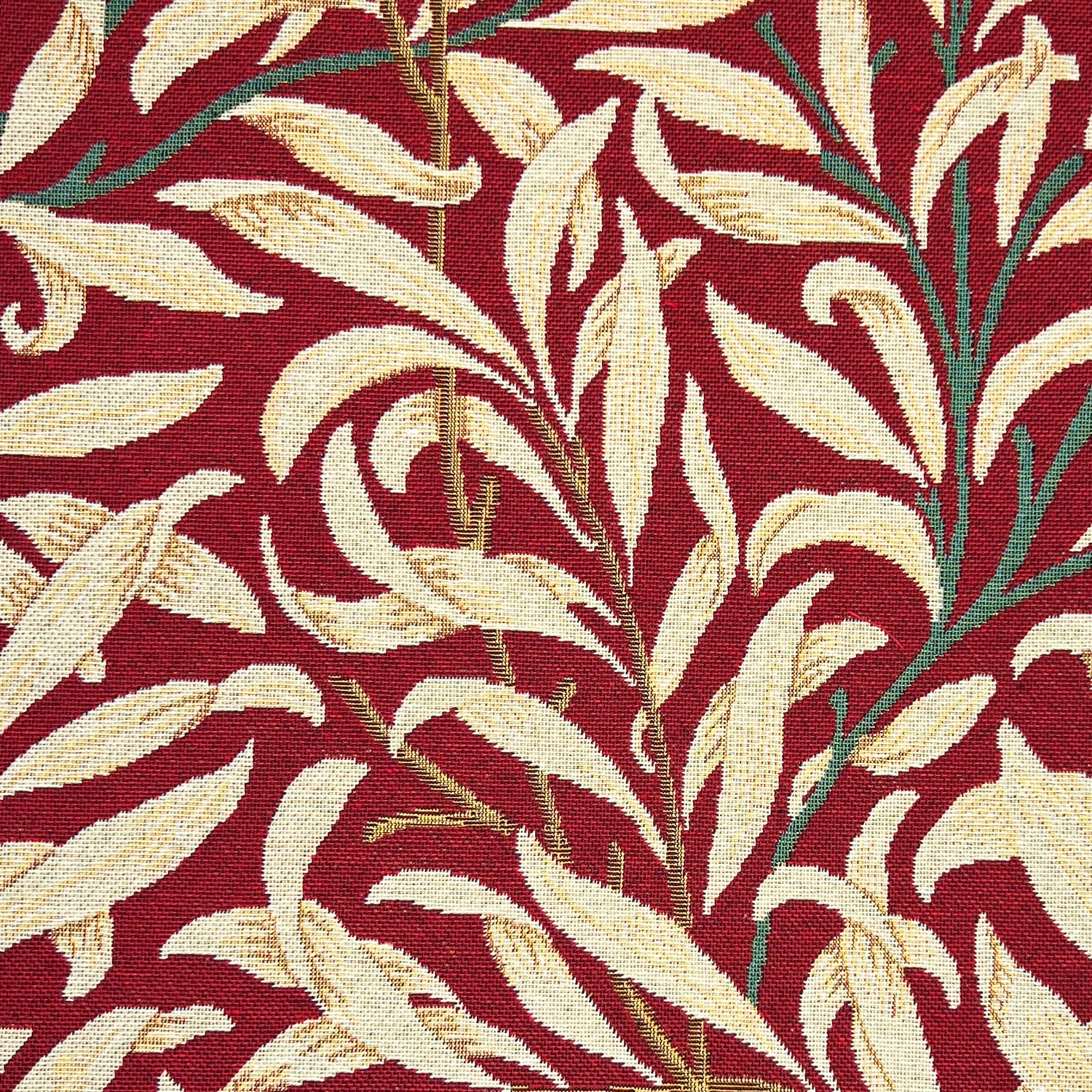 William Morris Willow Boughs Tapestry Fabric Crimson