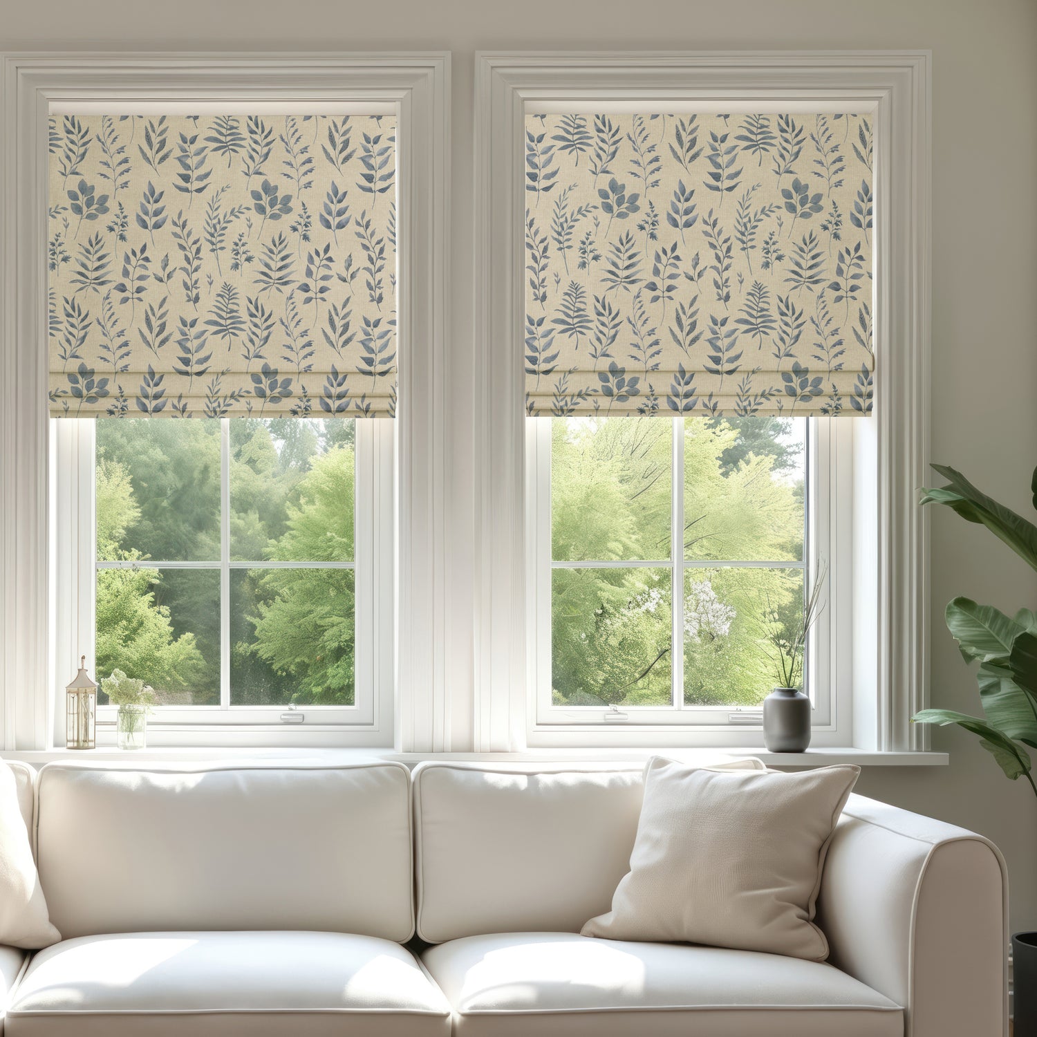 ANTE DECOR Willow Printed Cotton Fabric Delft