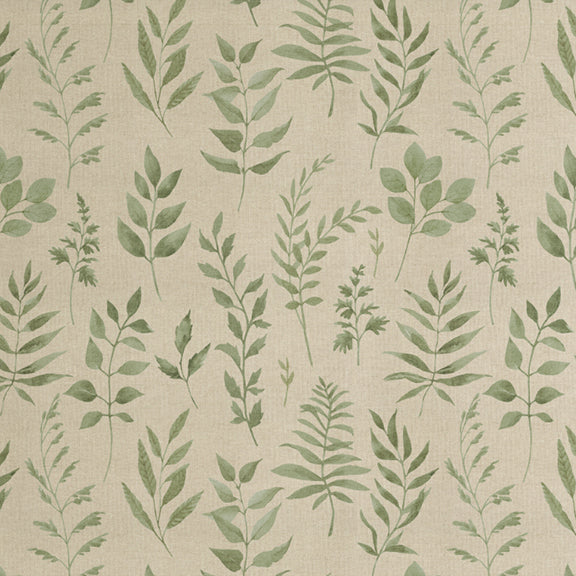 ANTE DECOR Willow Printed Cotton Made To Measure Curtains Green
