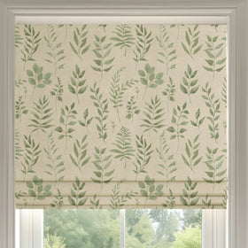 ANTE DECOR Willow Printed Cotton Made To Measure Roman Blind Green