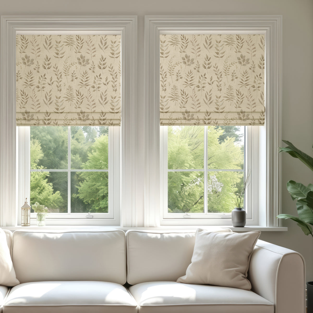 ANTE DECOR Willow Printed Cotton Fabric Natural