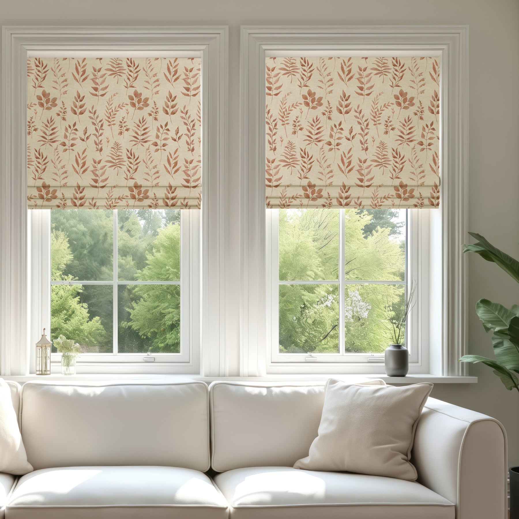 ANTE DECOR Willow Printed Cotton Made To Measure Roman Blind Spice