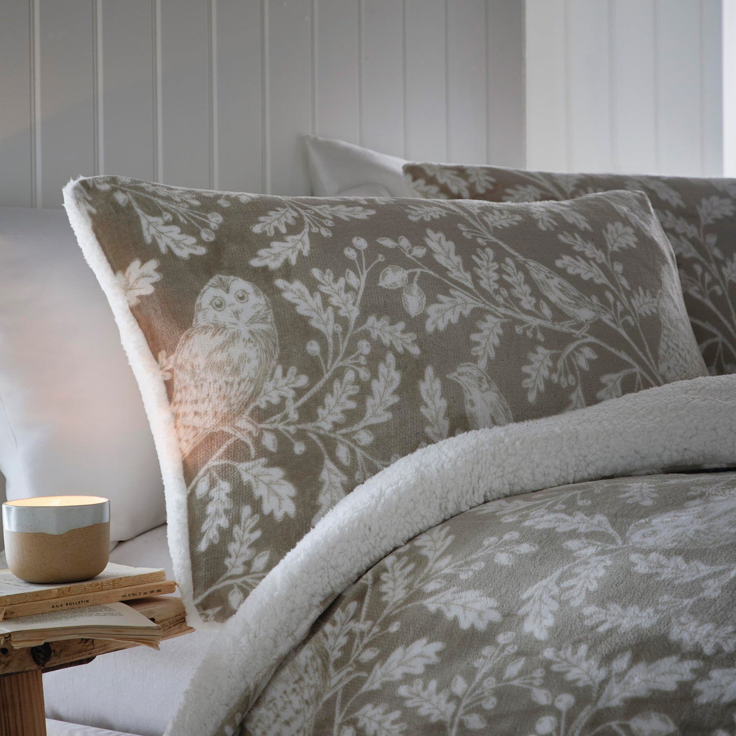 Dreams & Drapes Woodland Owls Duvet Cover Bedding Set Sage