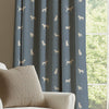 ANTE DECOR Woof Printed Cotton Made To Measure Curtains Blue