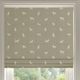 ANTE DECOR Woof Printed Cotton Made To Measure Roman Blind Beige Cream