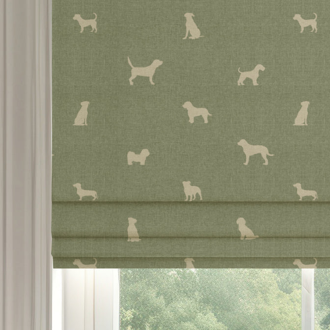 ANTE DECOR Woof Printed Cotton Made To Measure Roman Blind Sage