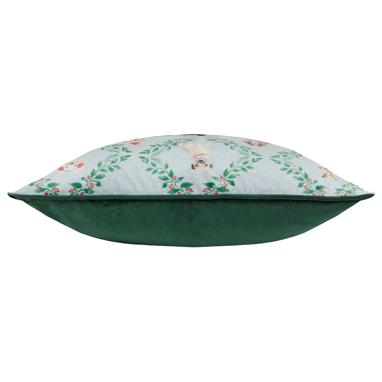 Evans Lichfield Christmas Dog Friends Velvet Piped Filled Cushion 43cm x 43cm Multi