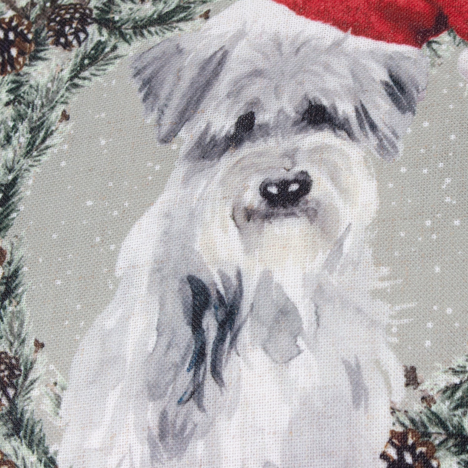 Evans Lichfield Christmas Dog Wreath Velvet Piped Filled Cushion 43cm x 43cm Multi