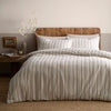 Appletree Yarn Dyed Woven Thin Stripe Duvet Cover Bedding Set Natural