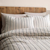 Appletree Yarn Dyed Woven Thin Stripe Duvet Cover Bedding Set Natural