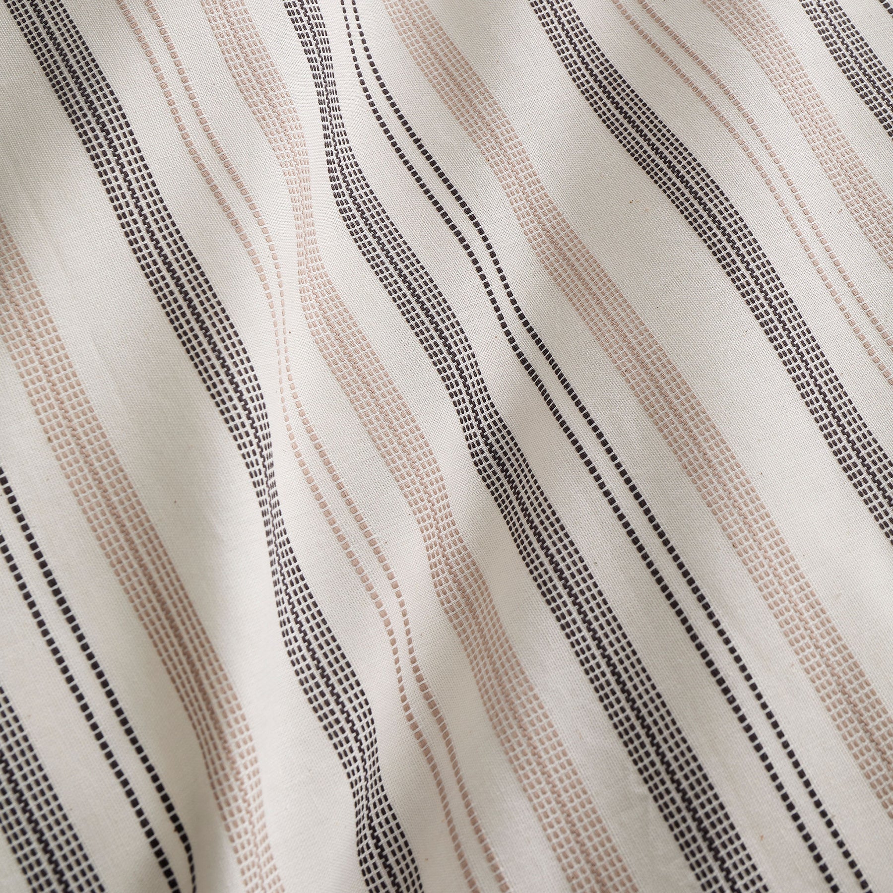 Appletree Yarn Dyed Woven Thin Stripe Duvet Cover Bedding Set Natural
