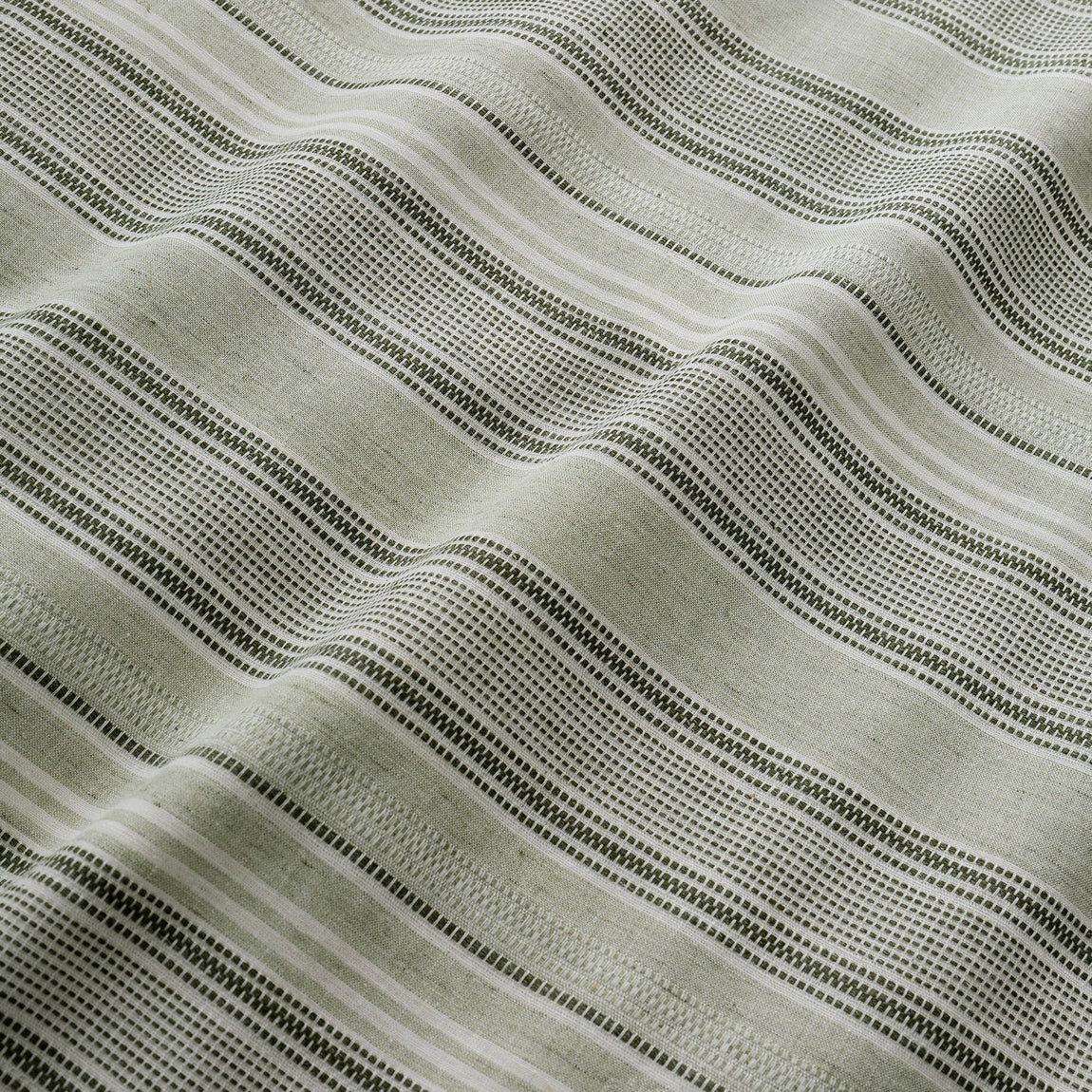 Appletree Yarn Dyed Woven Wide Stripe Duvet Cover Bedding Set Green