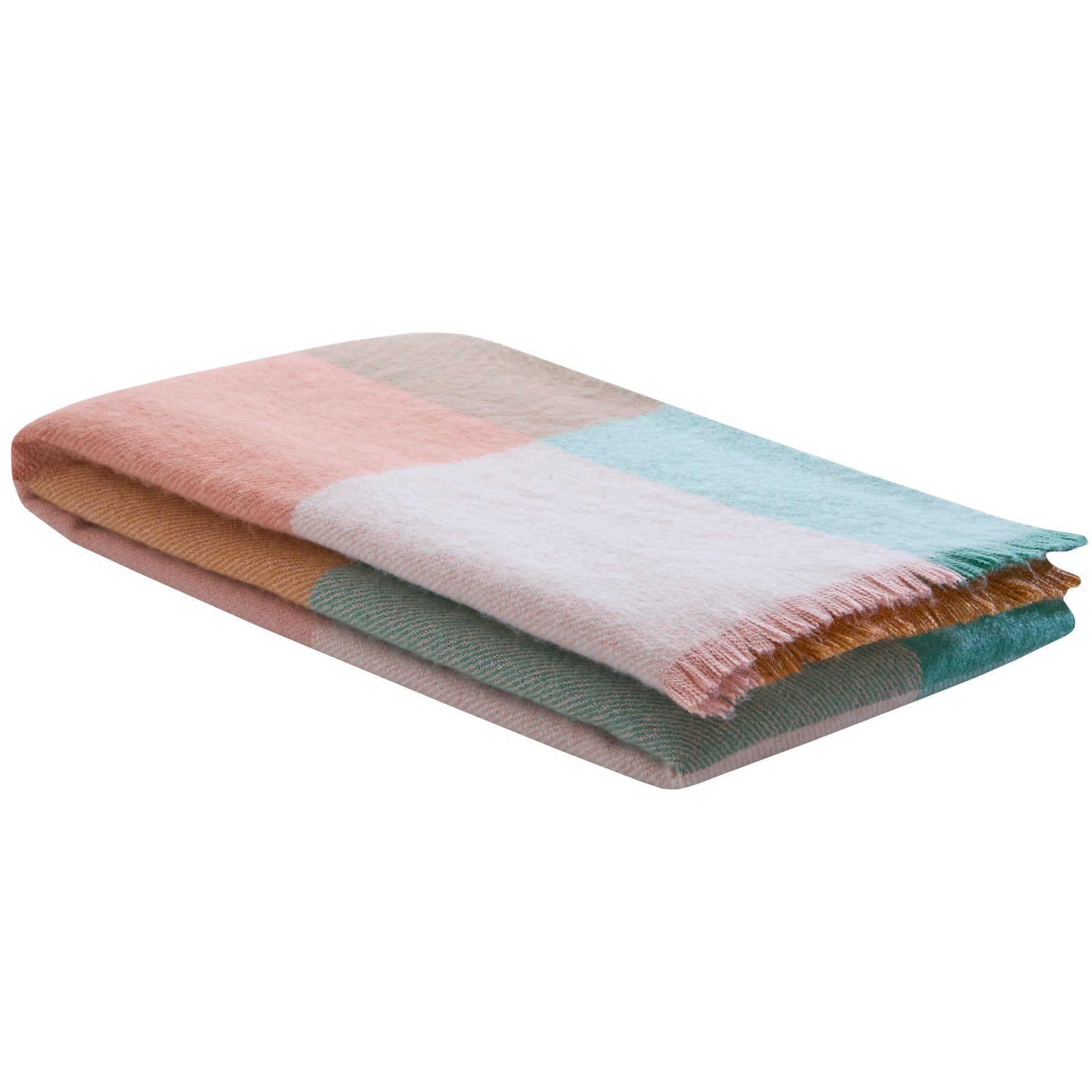 Laura Ashley Zoey Check 130cm x 170cm Throw Green Pink