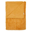 Catherine Lansfield Cosy Ribbed Faux Fur 130x170cm Throw Mustard