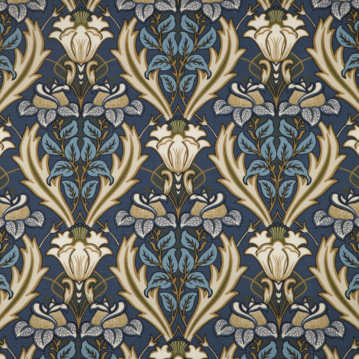 Acanthus Made to Measure Curtain Navy