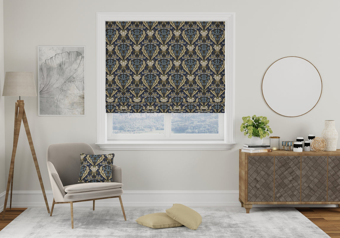 Acanthus Made to Measure Roman Blind Navy