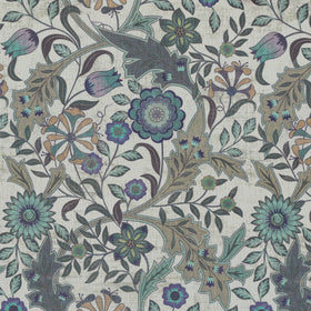 Linda Barker Home Agra Printed Cotton Fabric Saphire