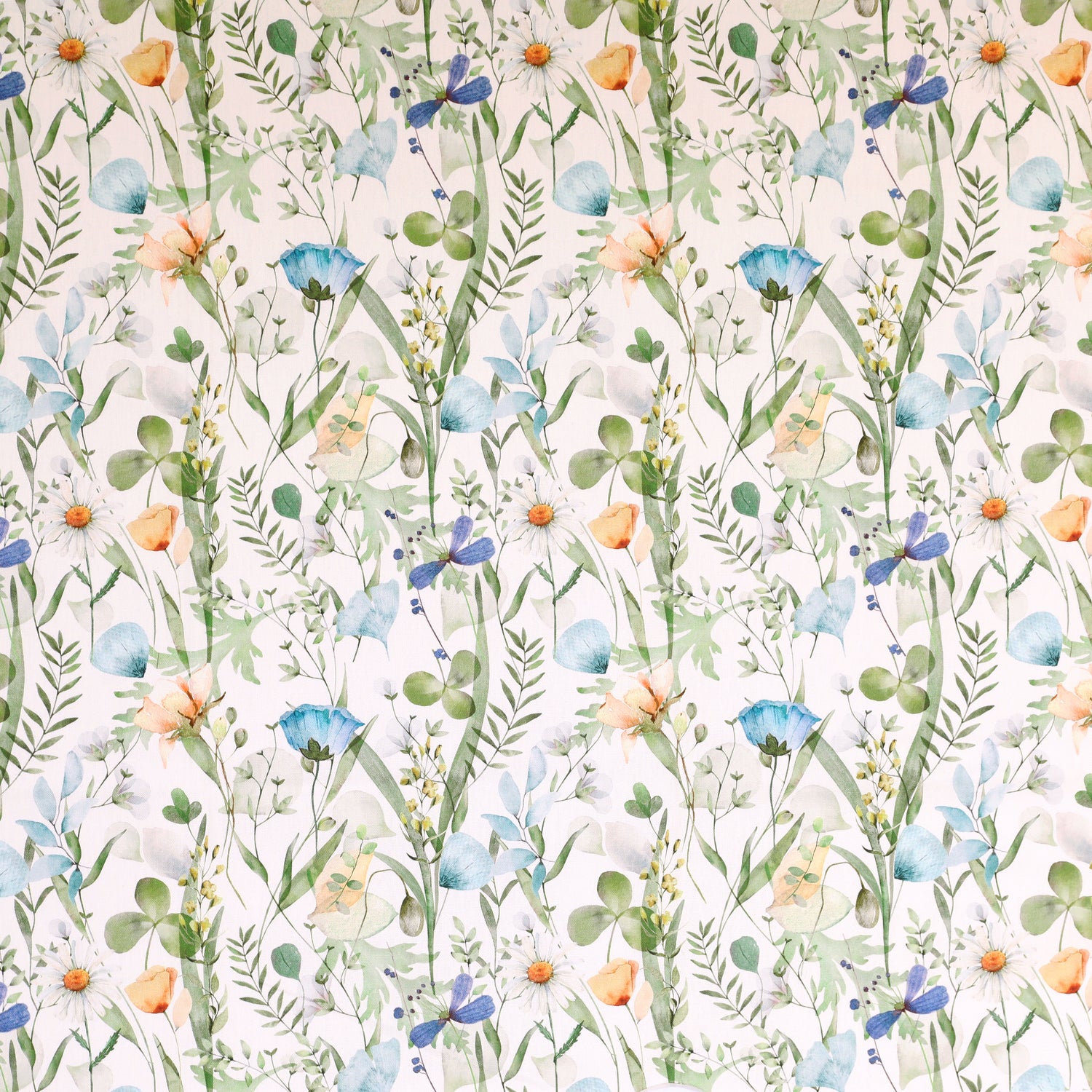 Linda Barker Alda 100% Cotton Fabric Blue