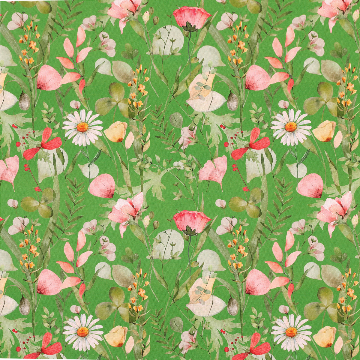 Linda Barker Alda 100% Cotton Fabric Green