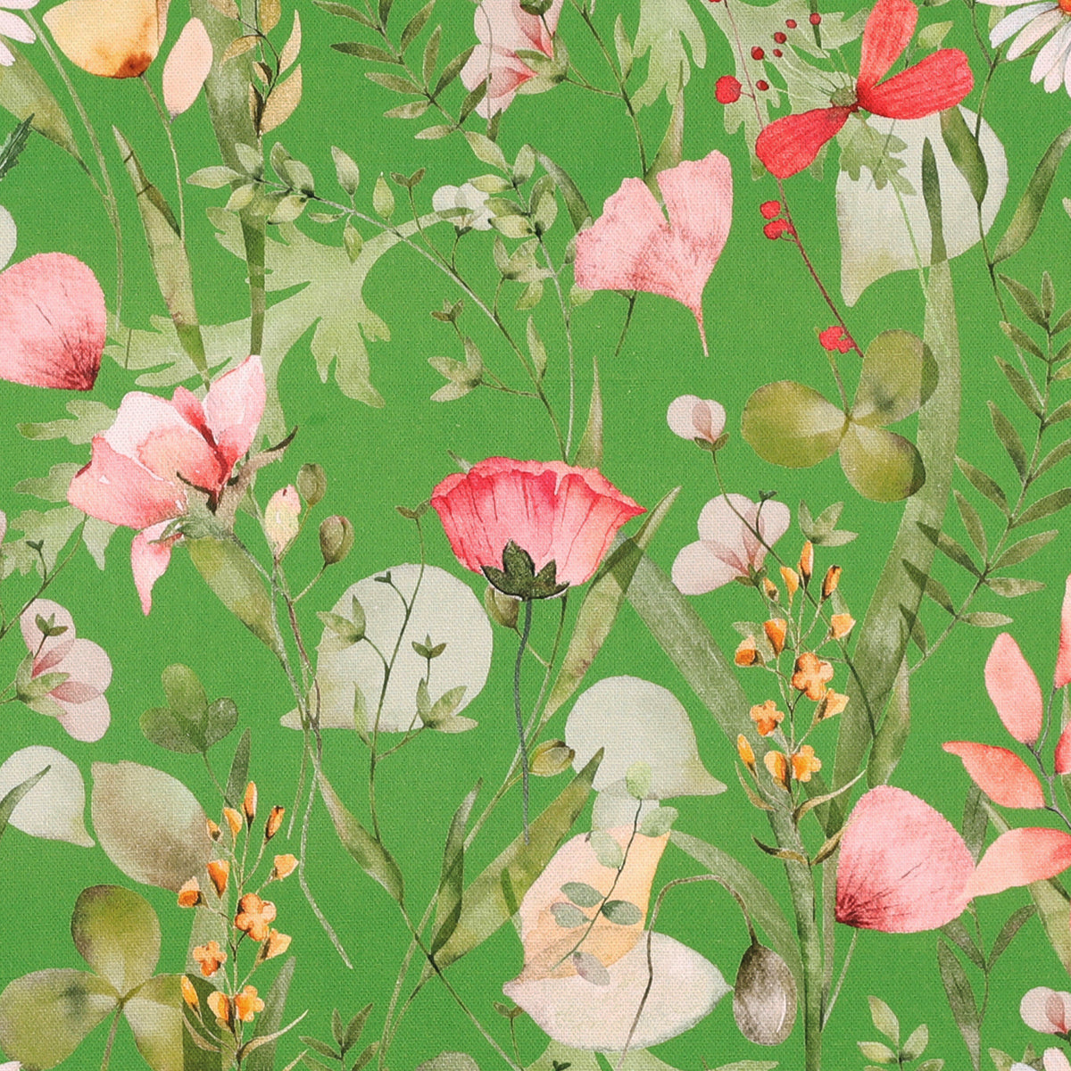 Linda Barker Alda 100% Cotton Fabric Green