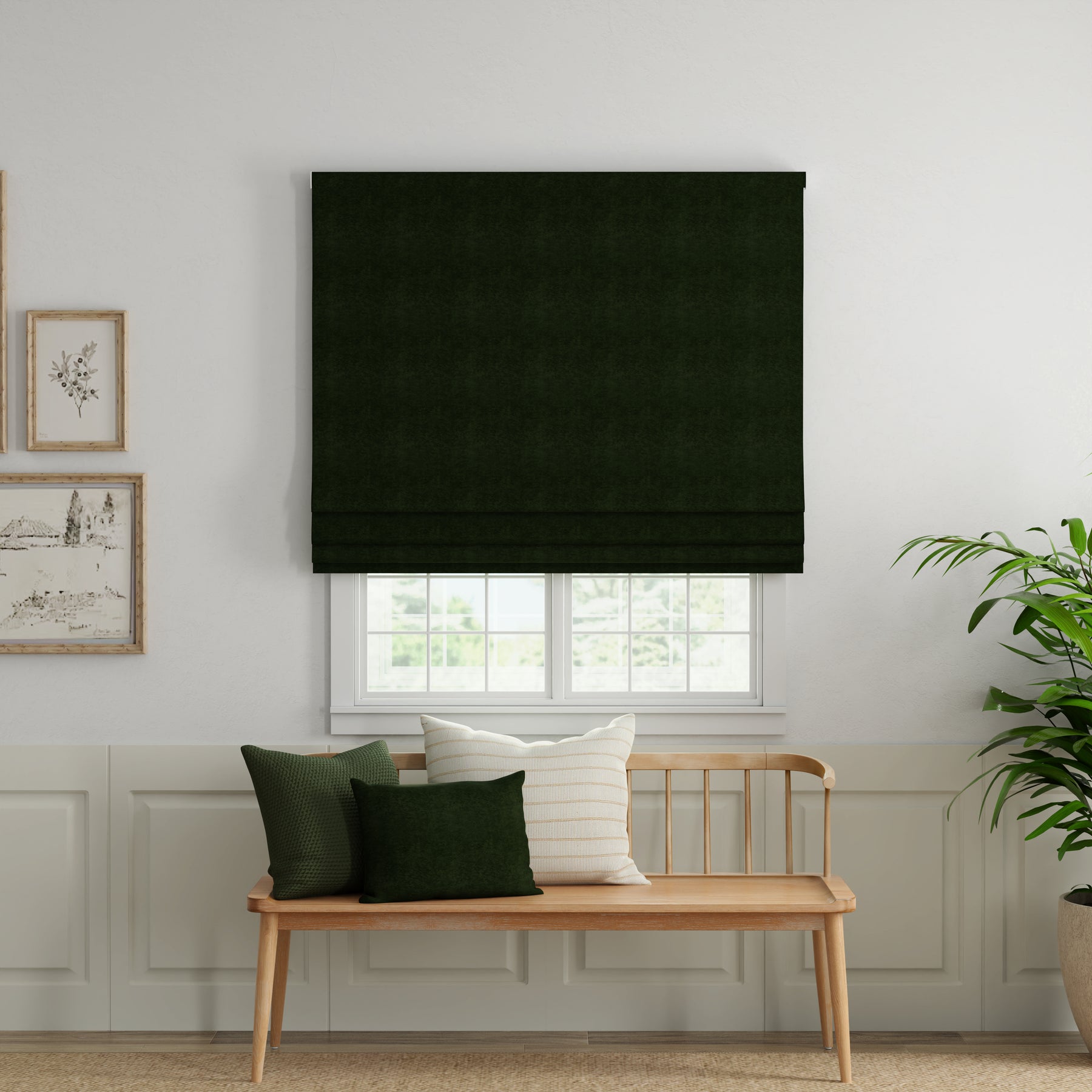ANTE DECOR Altro Made To Measure Roman Blind Bottle Green