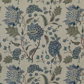 Linda Barker Home Chennai Printed Blackout Fabric Saphire