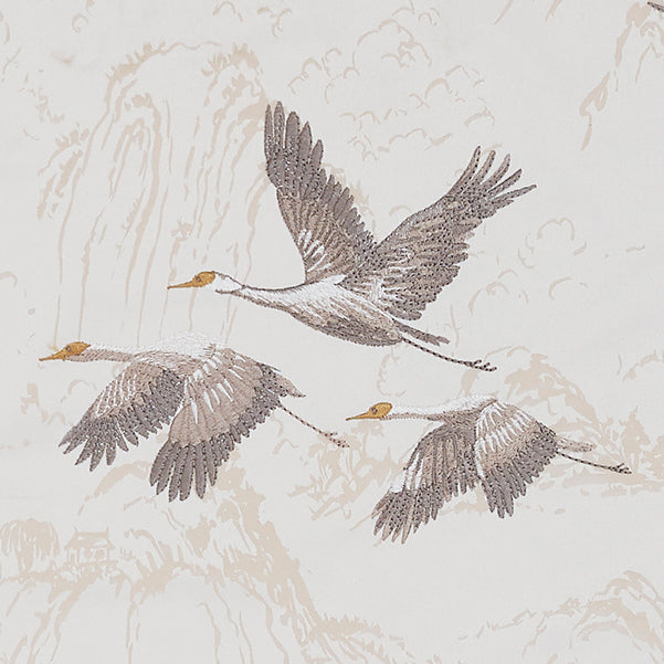 Laura Ashley Animalia Embroidered Made to Measure Curtain Pale Dove Grey
