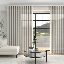 Romeo Voile Made To Measure Curtains + FREE Track - Wave Sand