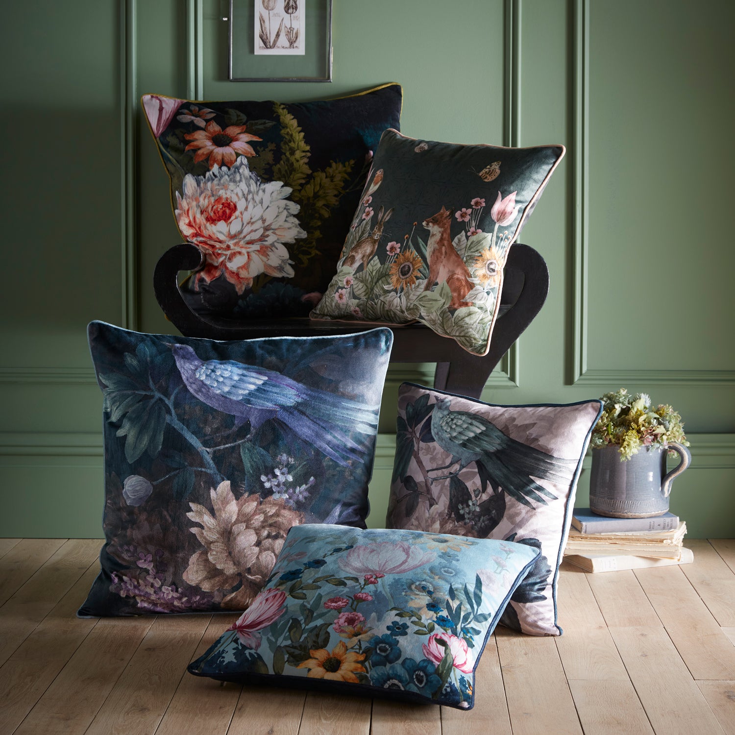 Appletree Heritage Dawbury Filled Cushion 43cm x 43cm Teal