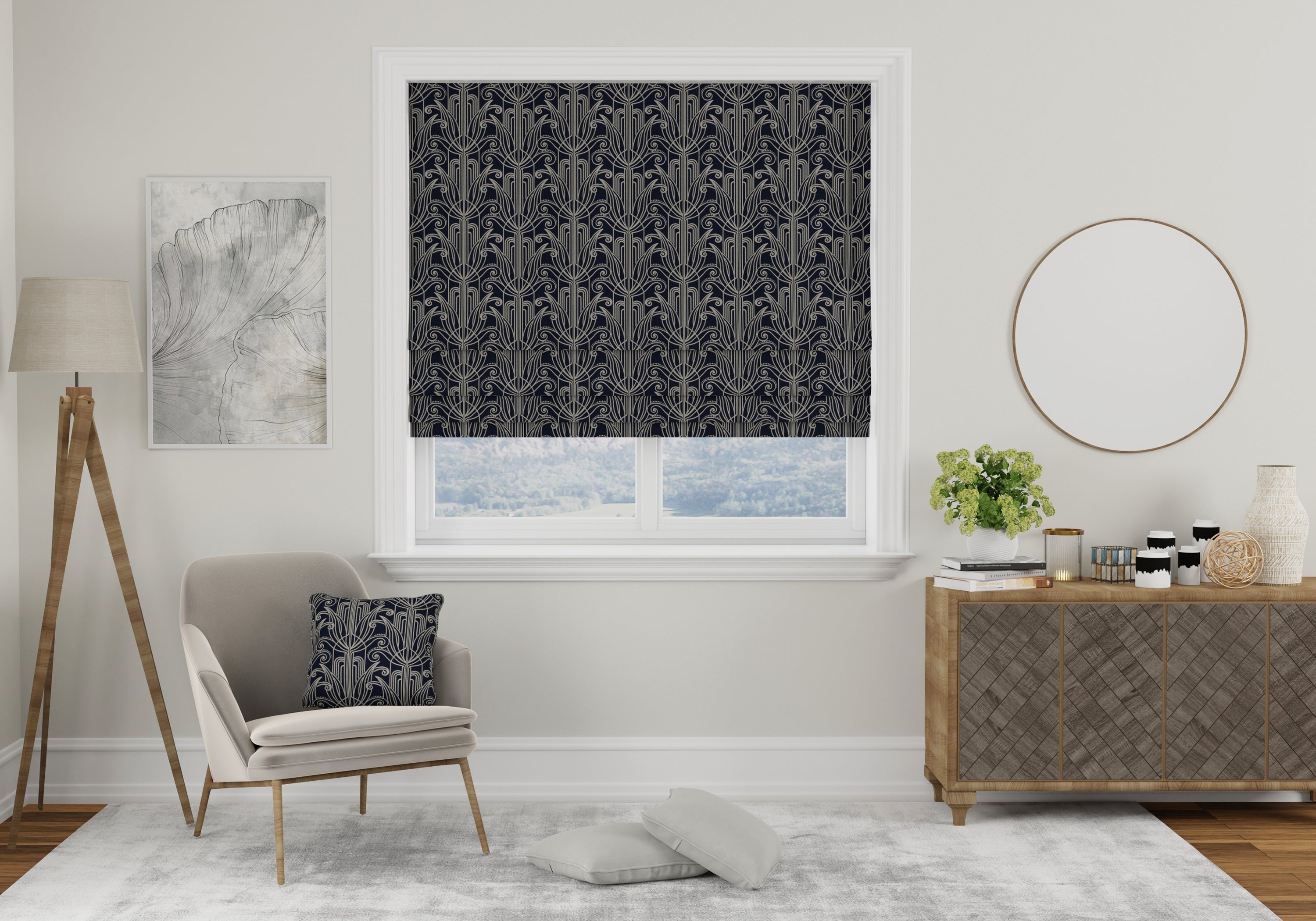 Arcadia Made To Measure Roman Blind in Blueprint 4.8/5 Brand Rating