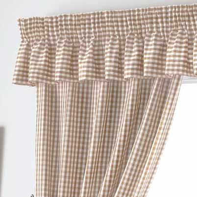 Gingham Value Curtains Beige