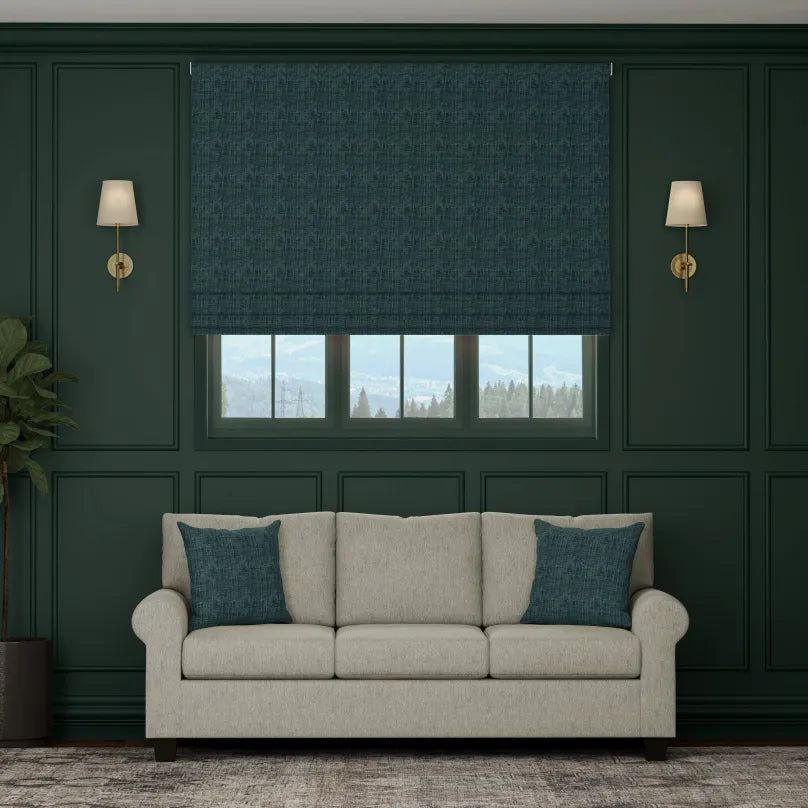 HOUSE Llewelyn-Bowen Ottoman Made To Measure Roman Blind Denim